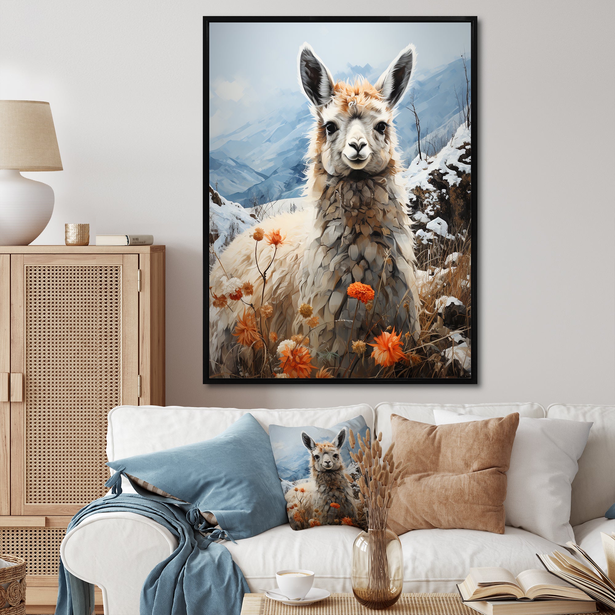 Llama Landscape In Winter - Llama Wall Decor