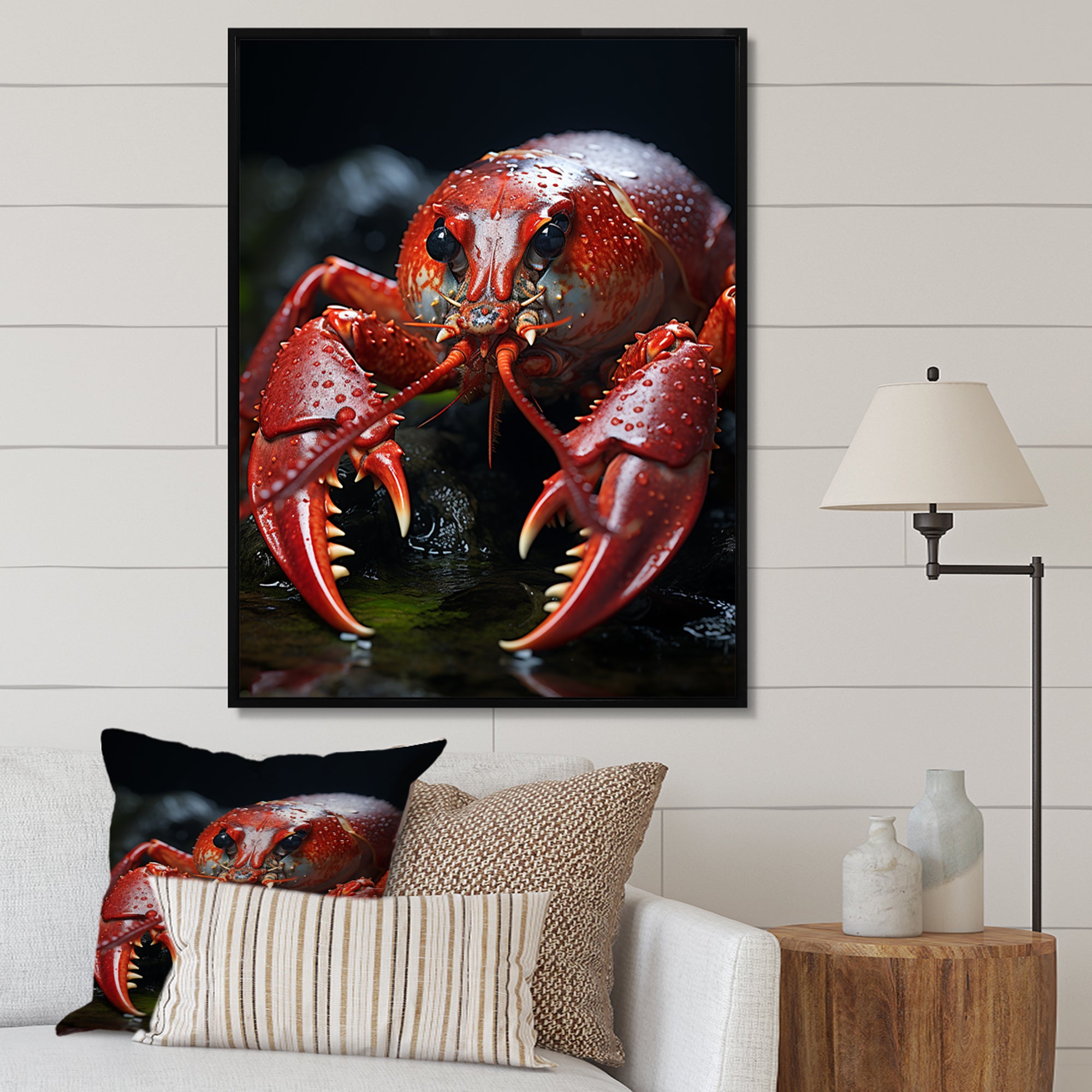 Coral Black Lobster Lively Lobster - Lobster Wall Art Prints