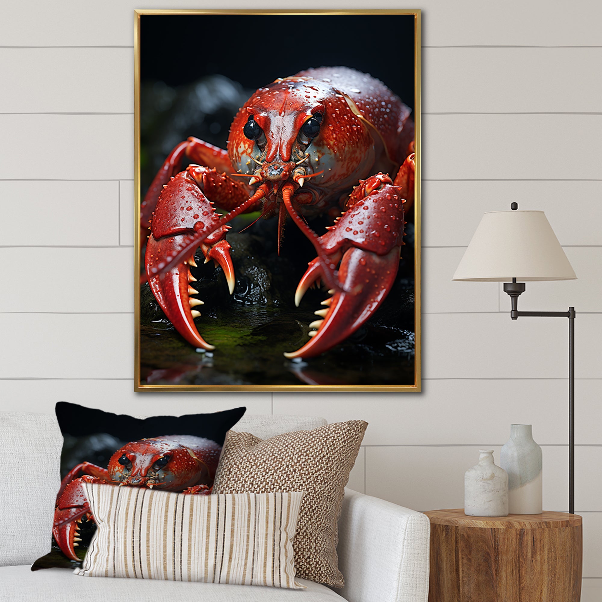 Coral Black Lobster Lively Lobster - Lobster Wall Art Prints