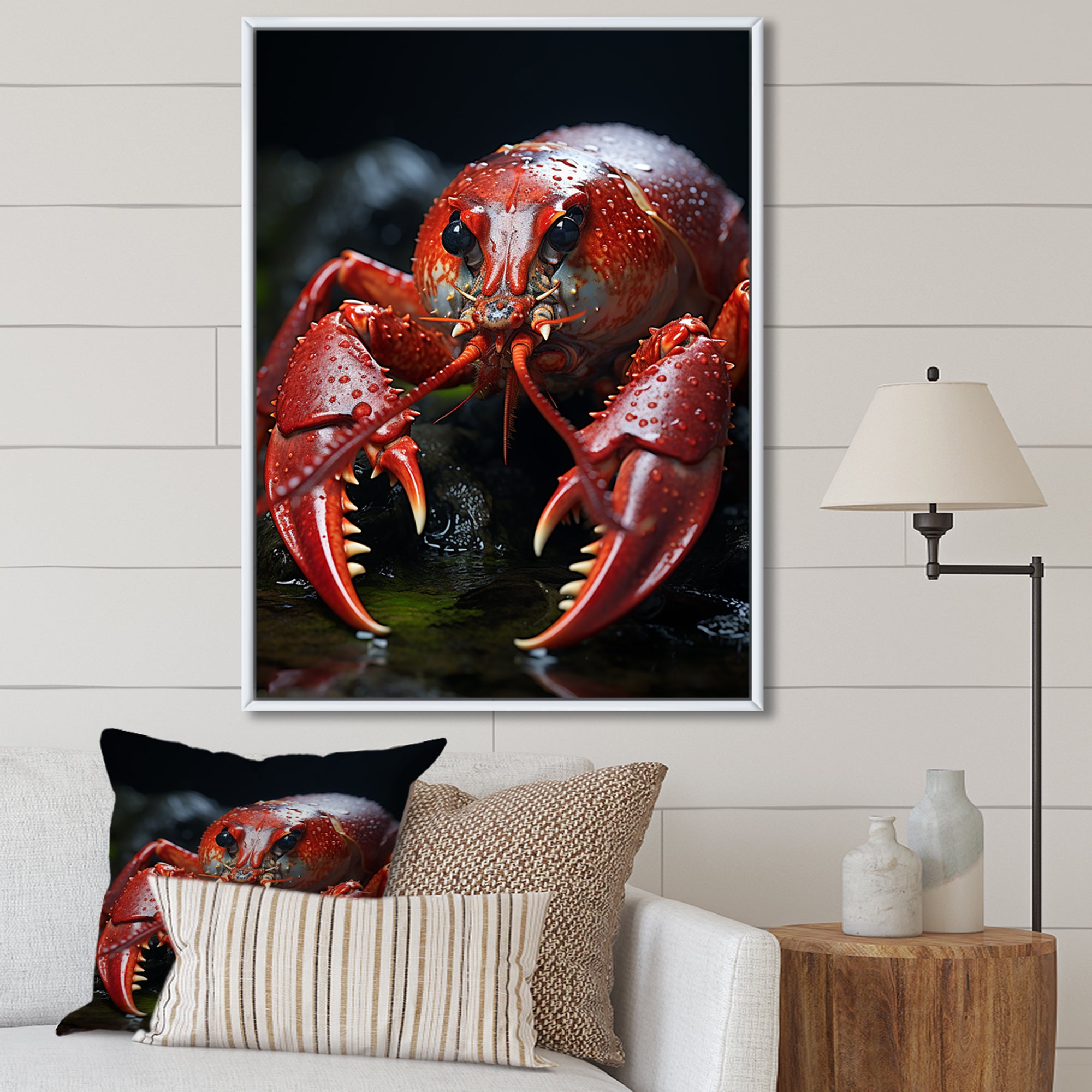Coral Black Lobster Lively Lobster - Lobster Wall Art Prints