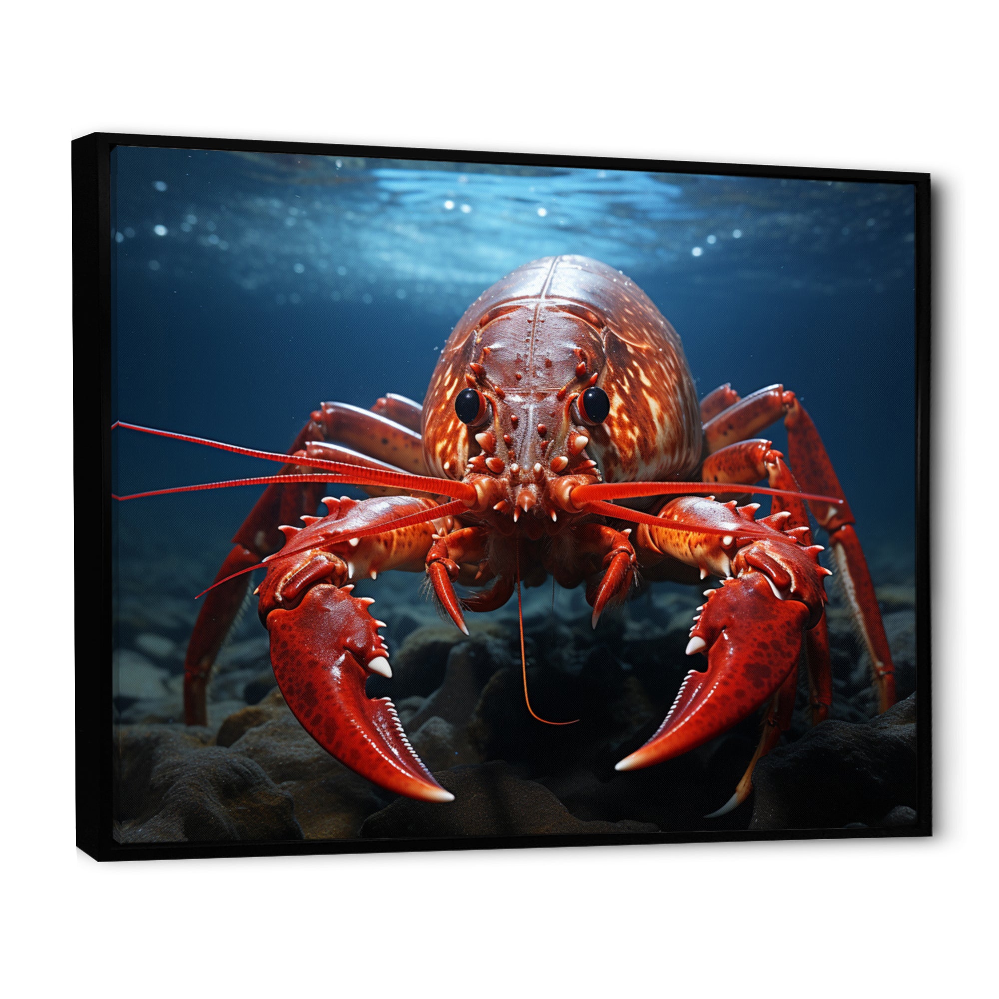 Coral Teal Lobster Grace - Coral Lobster Wall Art