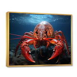Coral Teal Lobster Grace - Coral Lobster Wall Art