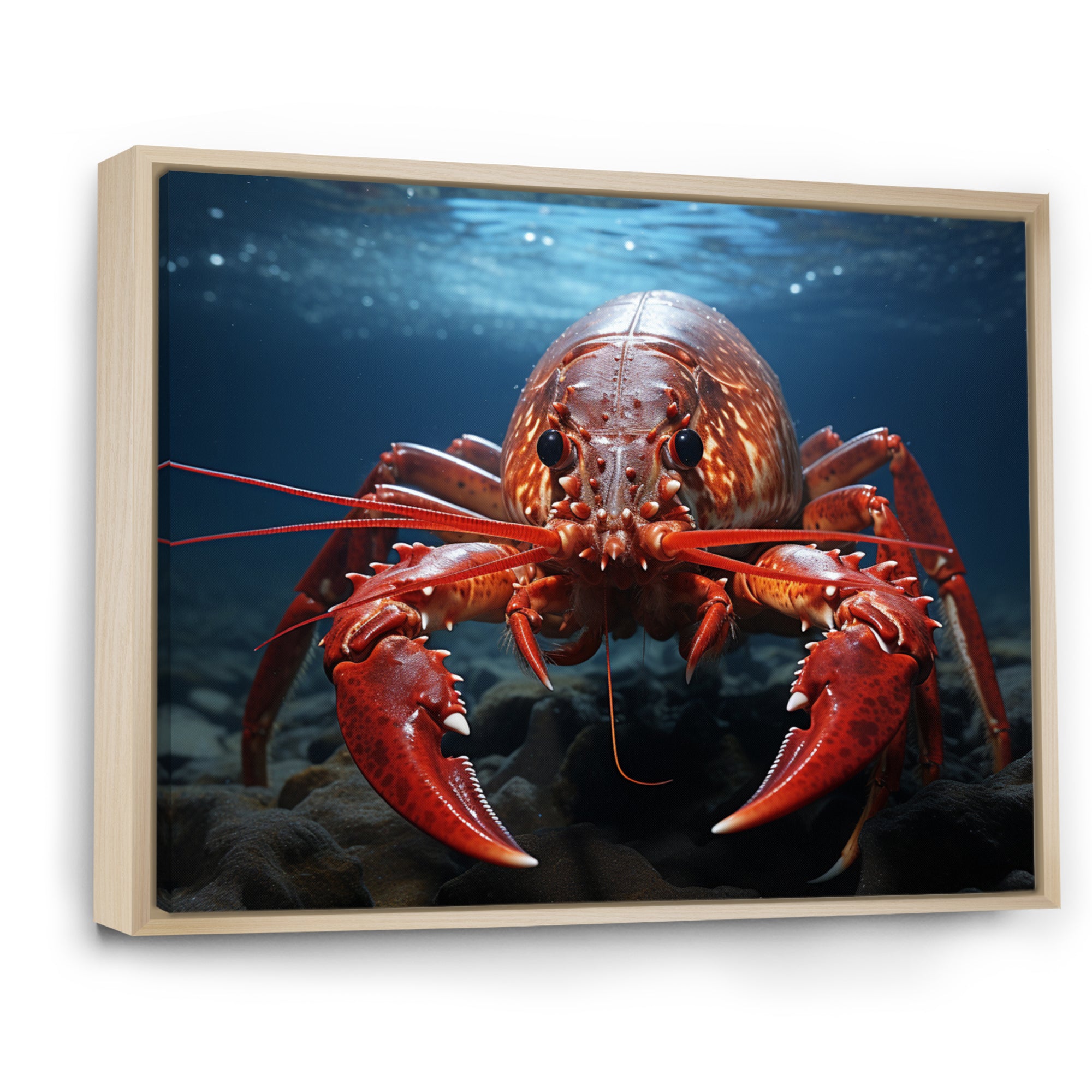 Coral Teal Lobster Grace - Coral Lobster Wall Art