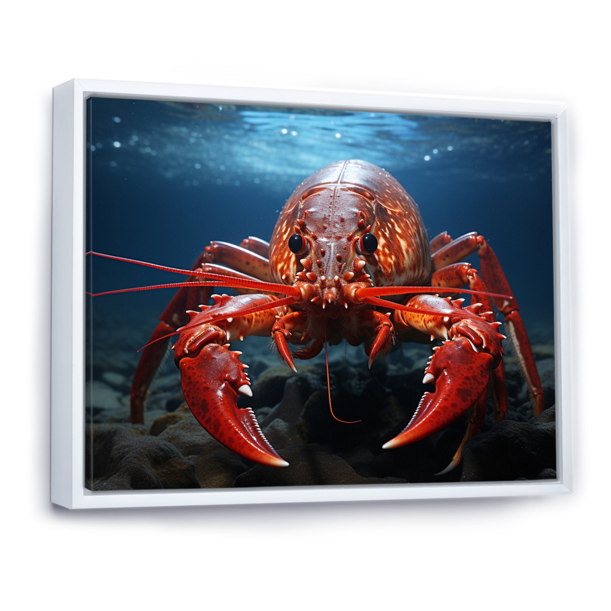 Coral Teal Lobster Grace - Coral Lobster Wall Art