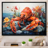 Coral Yellow Lobster Grace Geometric - Coral Lobster Wall Art