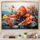 Coral Yellow Lobster Grace Geometric - Coral Lobster Wall Art
