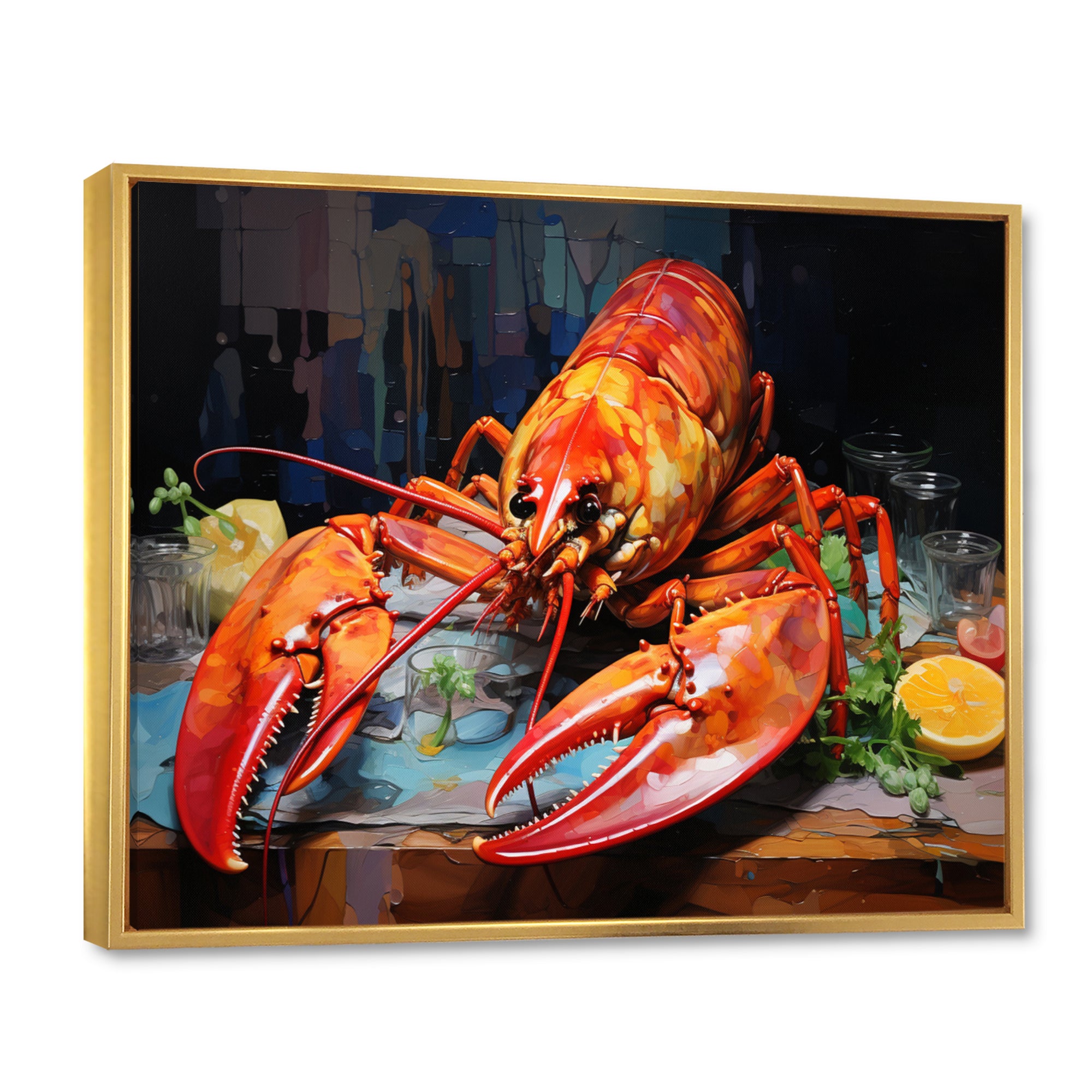 Red Lobster Meal - Lobster Large Canvas Wall Art