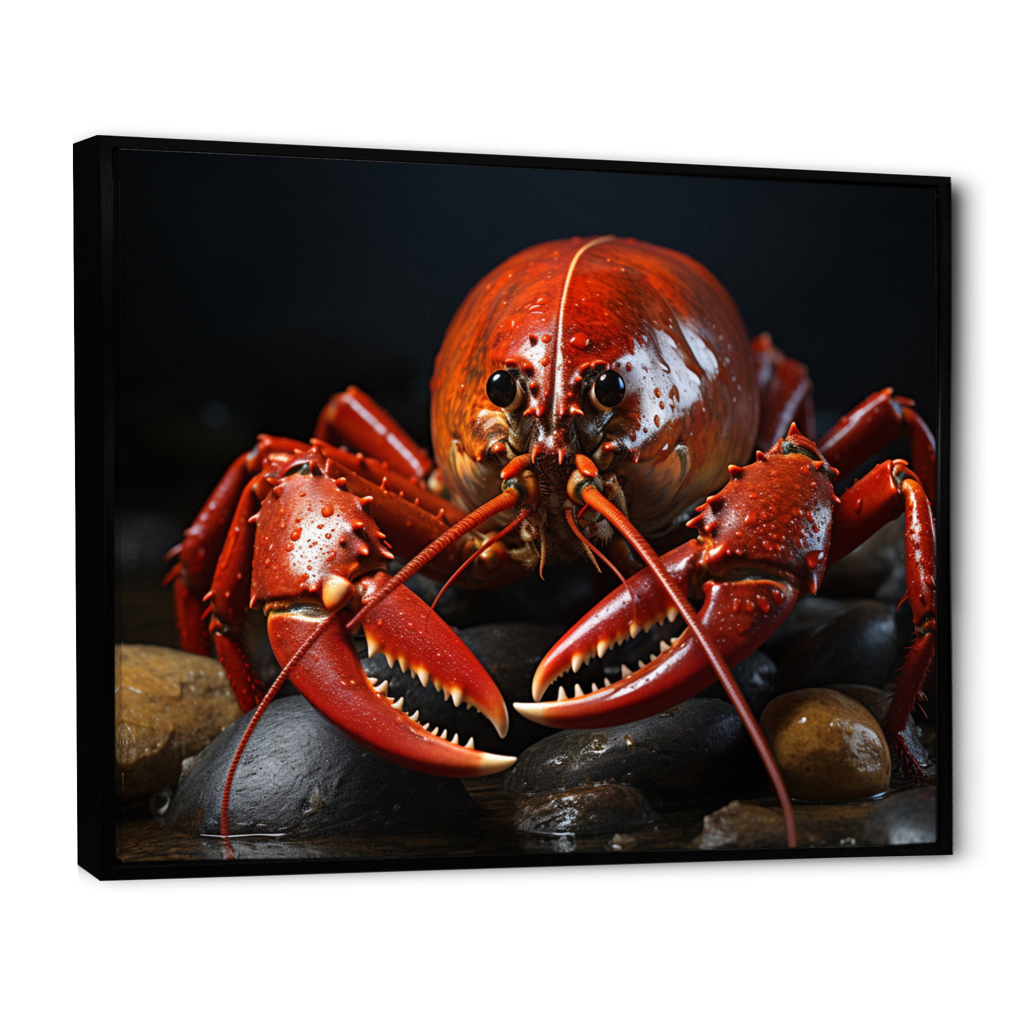Coral Black Lobster Portrait - Lobster Home Decor Art
