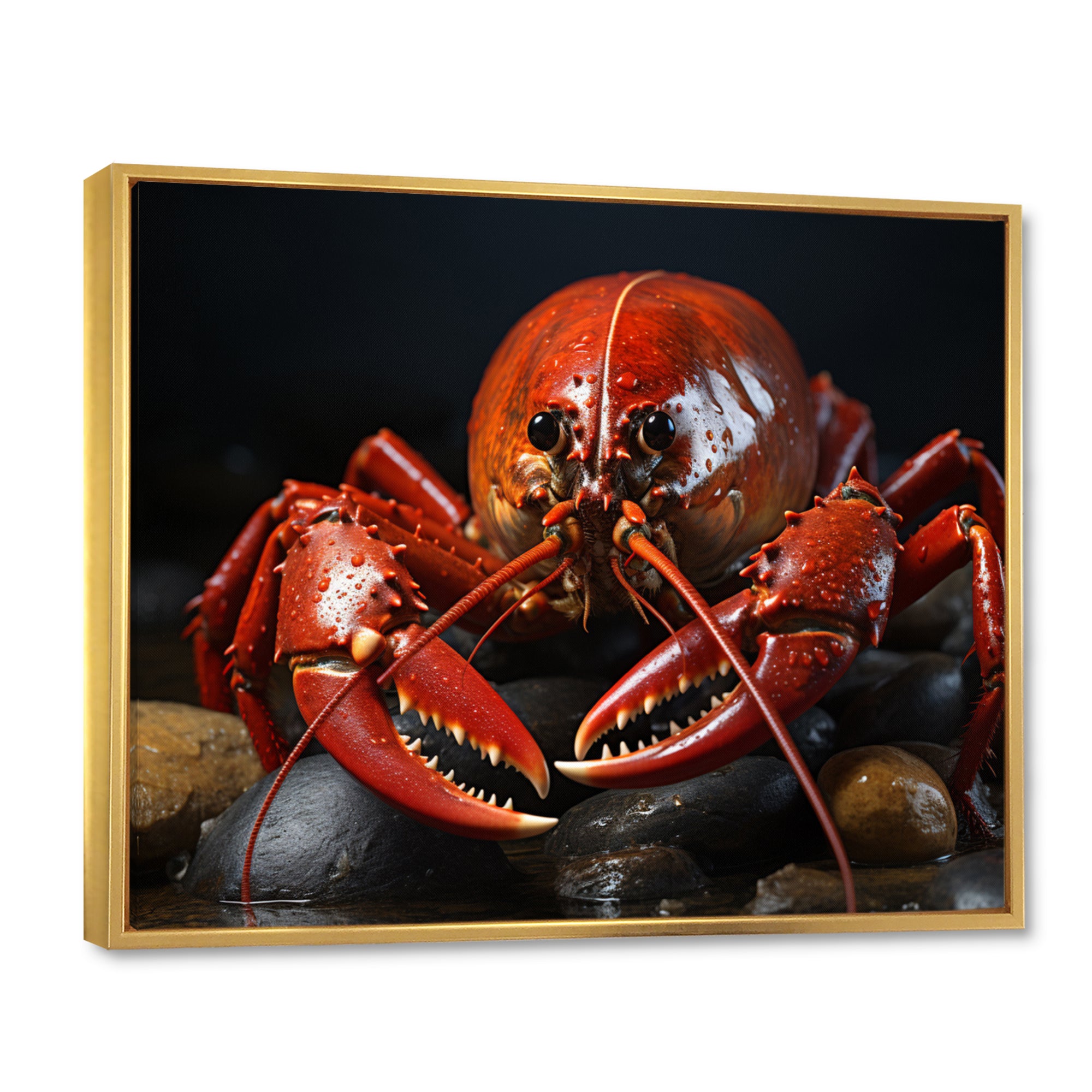 Coral Black Lobster Portrait - Lobster Home Decor Art
