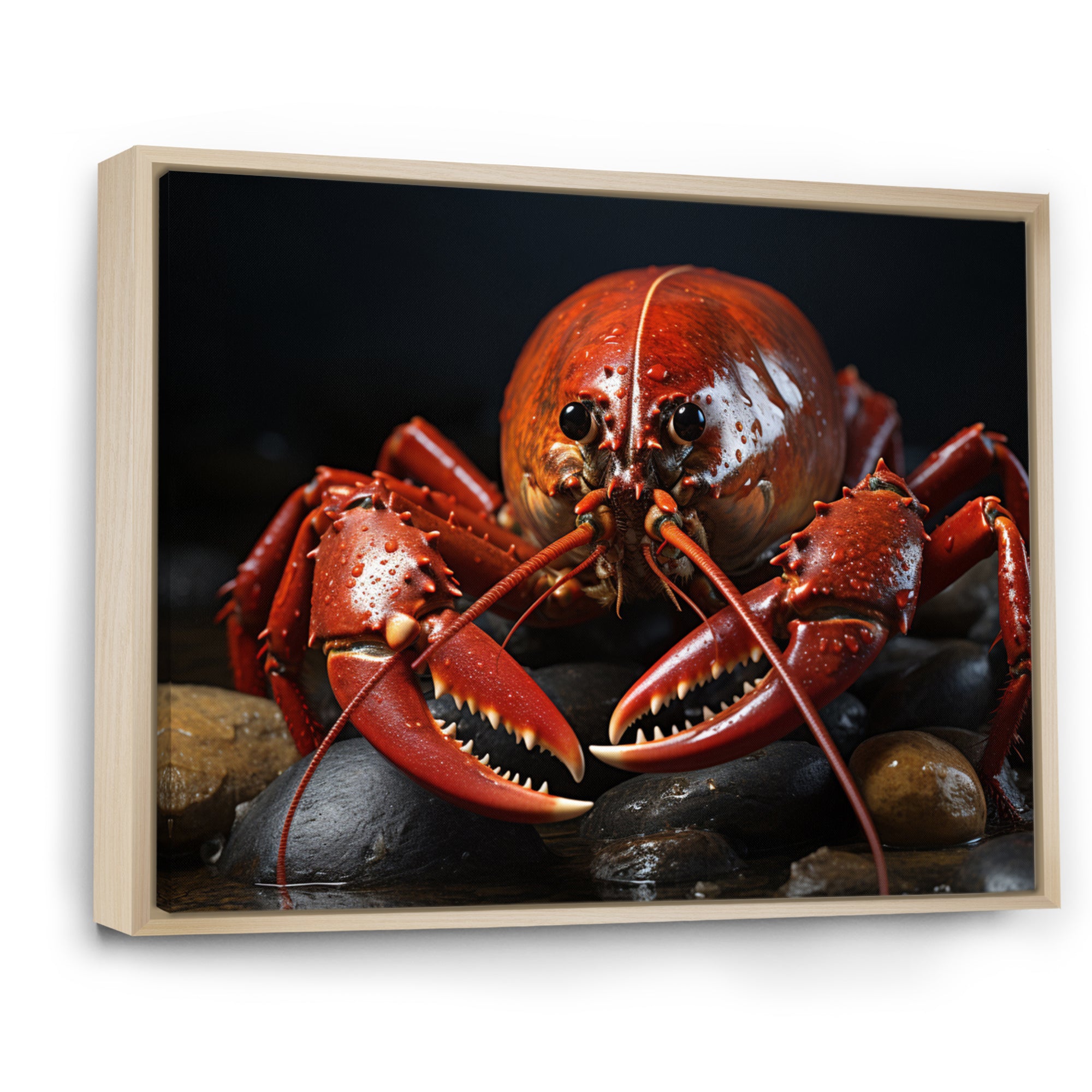 Coral Black Lobster Portrait - Lobster Home Decor Art