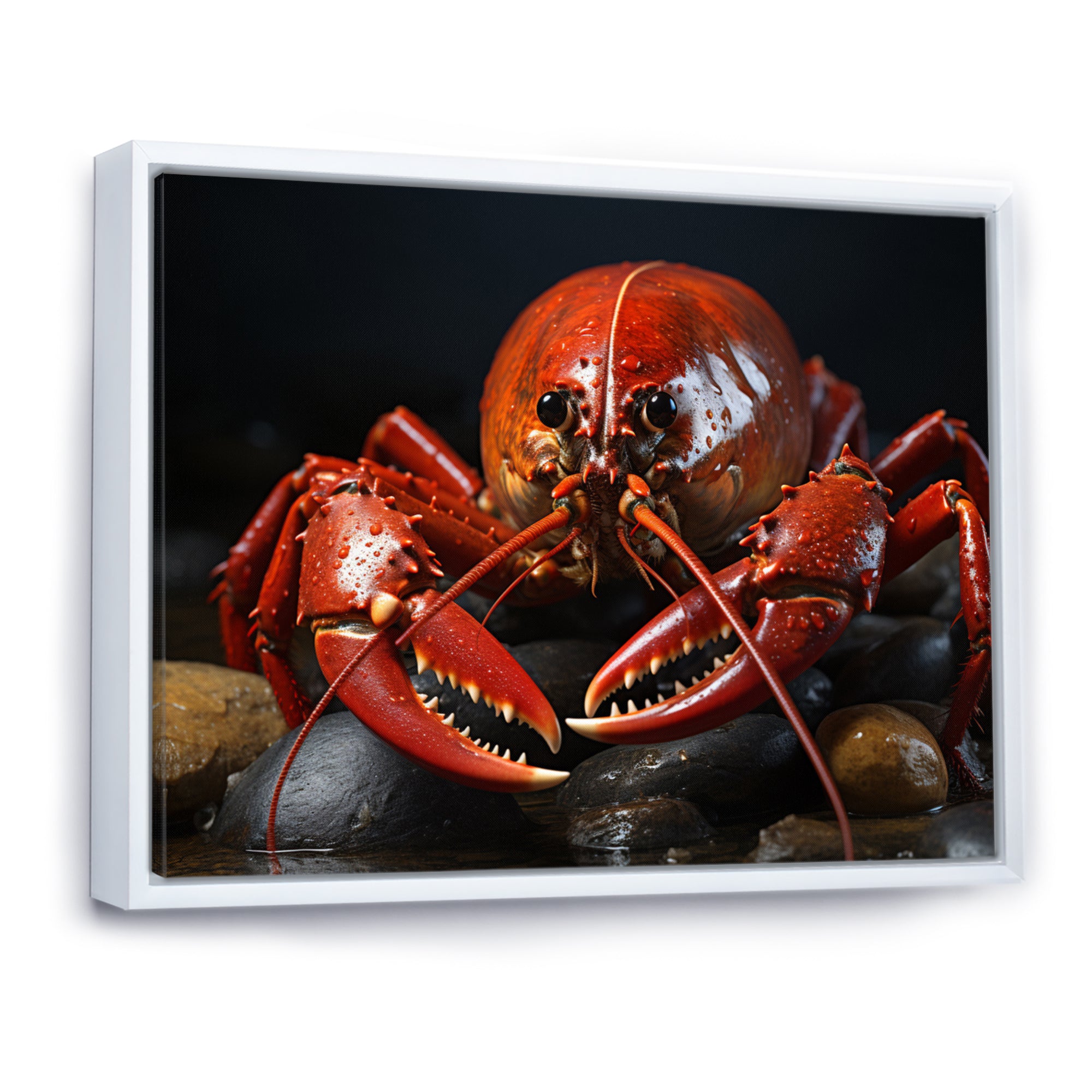 Coral Black Lobster Portrait - Lobster Home Decor Art