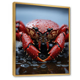 Coral Grey Lobster Portrait Vibrant - Lobster Living Room Wall Art