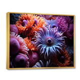 Purple Coral Marine Animals Harmony - Marine Animals Framed Canvas Art