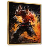 Orange Red Martial Art Abstract Impact - Martial Arts Canvas Wall Art