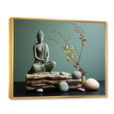 Grey Green Meditation Abstract Serenity I - Martial Arts Canvas Wall Art