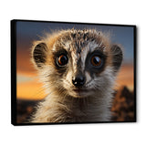 Brown Peach Meercat Portrait - Meercat Framed Canvas Art