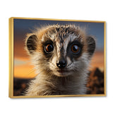 Brown Peach Meercat Portrait - Meercat Framed Canvas Art