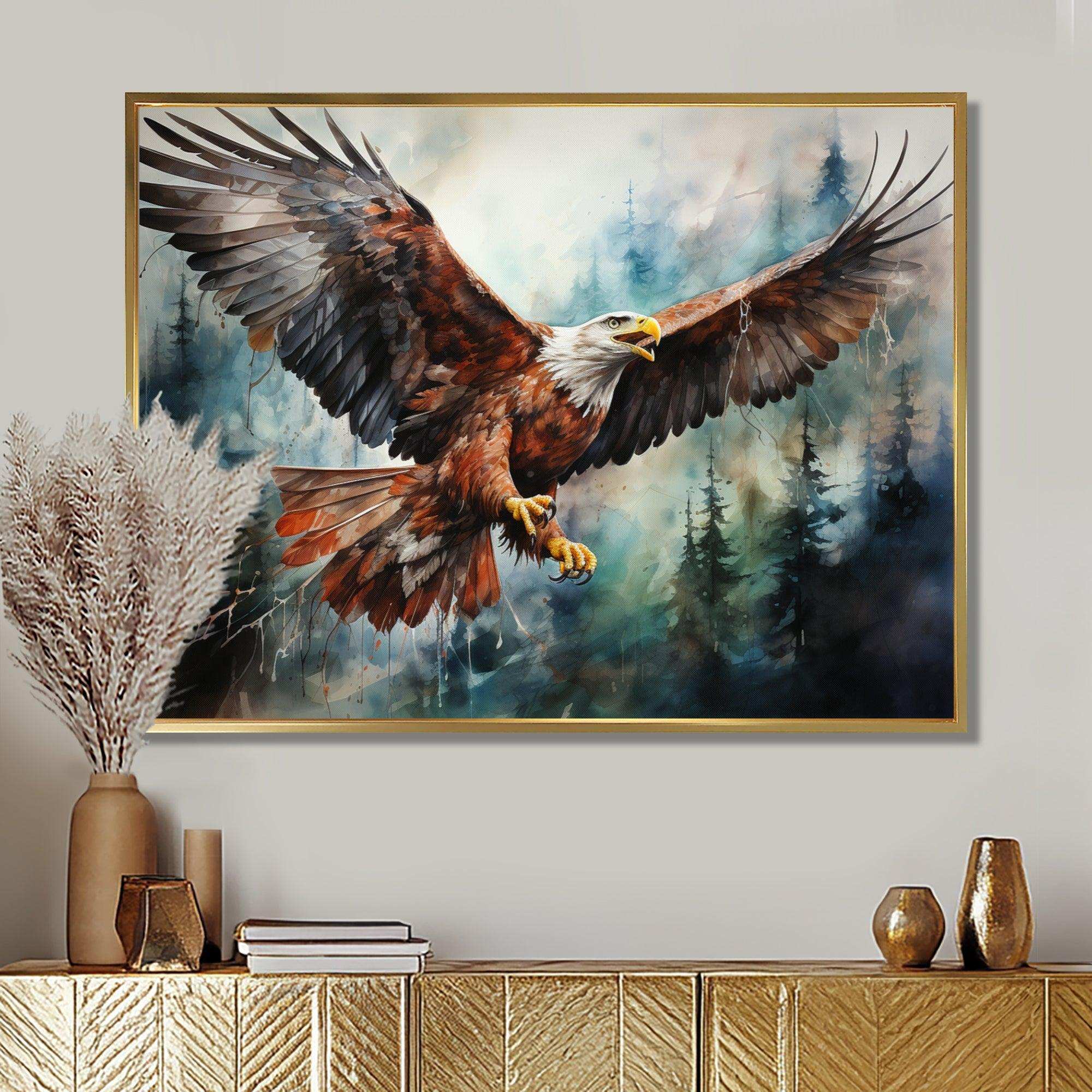 Native Art Spirit Of Eagle - People Canvas Wall Art
