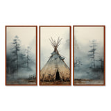 Grey Native Tipi Whispers Of Spirit - Canvas Multipanels Set of 3
