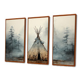 Grey Native Tipi Whispers Of Spirit - Canvas Multipanels Set of 3
