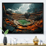 Green Football Abstract Stadium - Football Canvas Wall Art