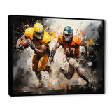 Orange Football Abstract Victory - Football Canvas Wall Art