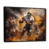 Yellow Football Abstract Victory - Football Canvas Wall Art