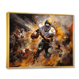 Yellow Football Abstract Victory - Football Canvas Wall Art