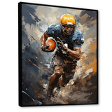 Yellow Football Dynamic Tackles I - Football Canvas Wall Art