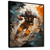 Grey Football Fragmented Plays - Football Canvas Wall Art