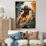 Grey Football Fragmented Plays - Football Canvas Wall Art