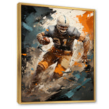 Grey Football Fragmented Plays - Football Canvas Wall Art