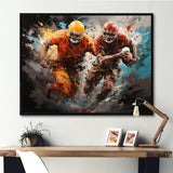 Yellow Football Gridiron Expression - Football Canvas Wall Art