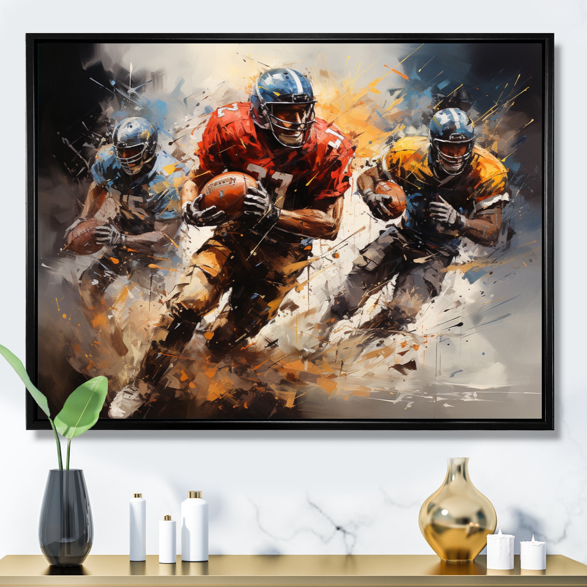 Football Gridiron Symphony I - Football Canvas Wall Art