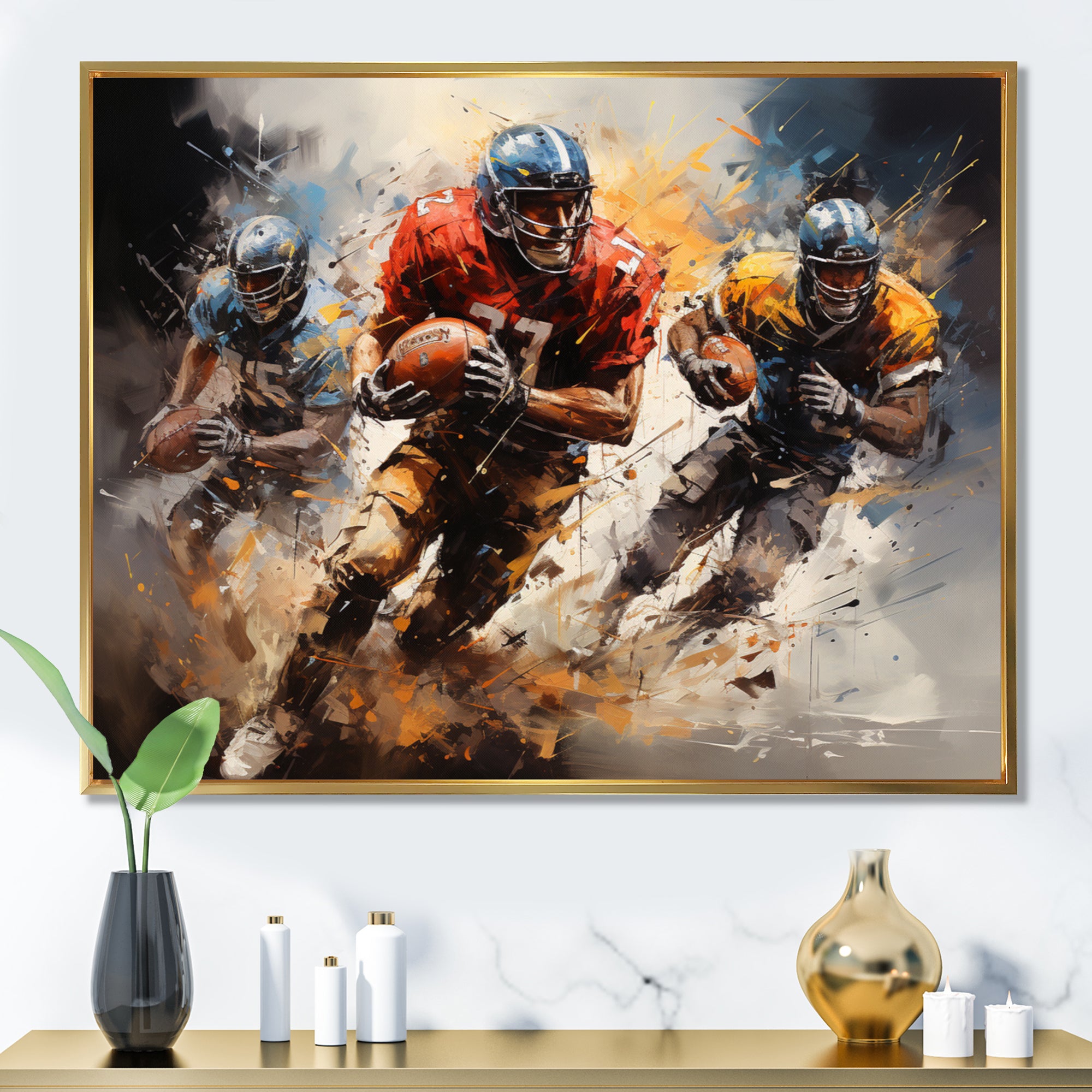 Football Gridiron Symphony I - Football Canvas Wall Art