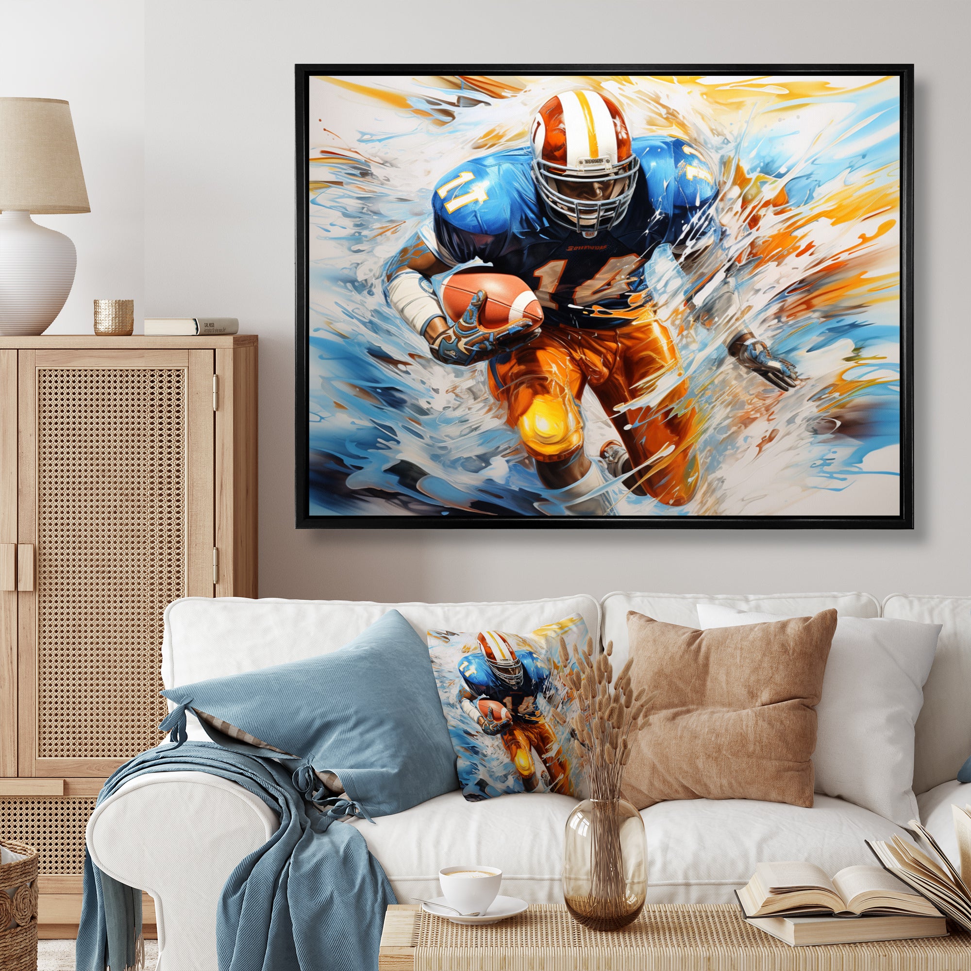 Football Rhythmic Momentum I - Football Canvas Wall Art