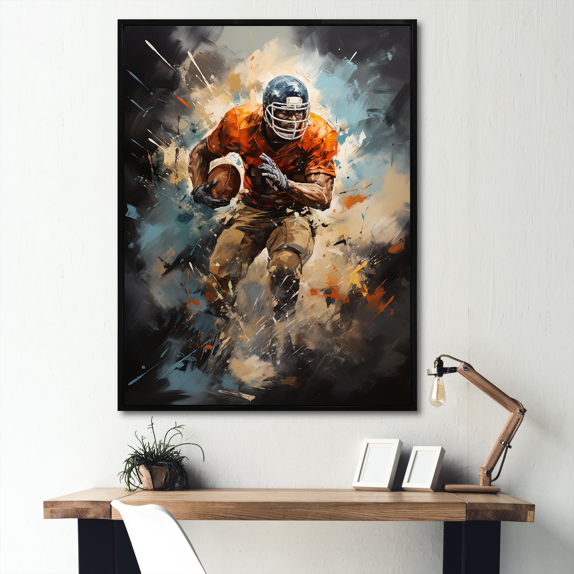 Football Turbulent Touchdowns - Football Canvas Wall Art