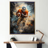 Football Turbulent Touchdowns - Football Canvas Wall Art