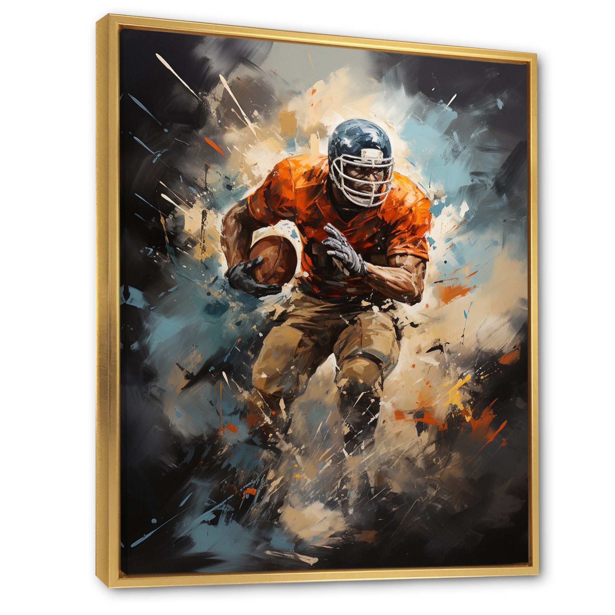 Football Turbulent Touchdowns - Football Canvas Wall Art
