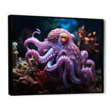 Purple Octopus Mystical Encounter - Purple Octopus Wall Art