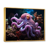 Purple Octopus Mystical Encounter - Purple Octopus Wall Art