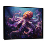 Purple Octopus Mystical Encounter An - Purple Octopus Wall Art