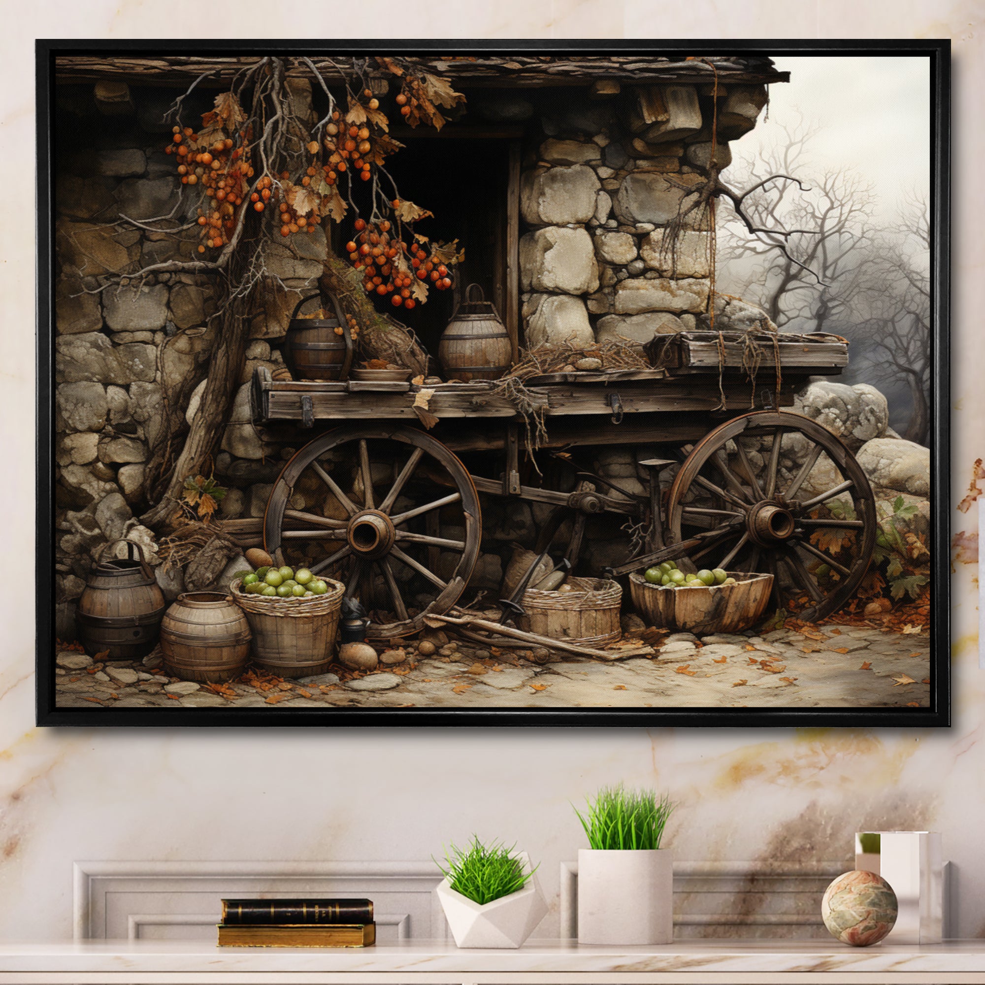 Old Cart  Chronicles - Old American Cart Canvas Wall Art