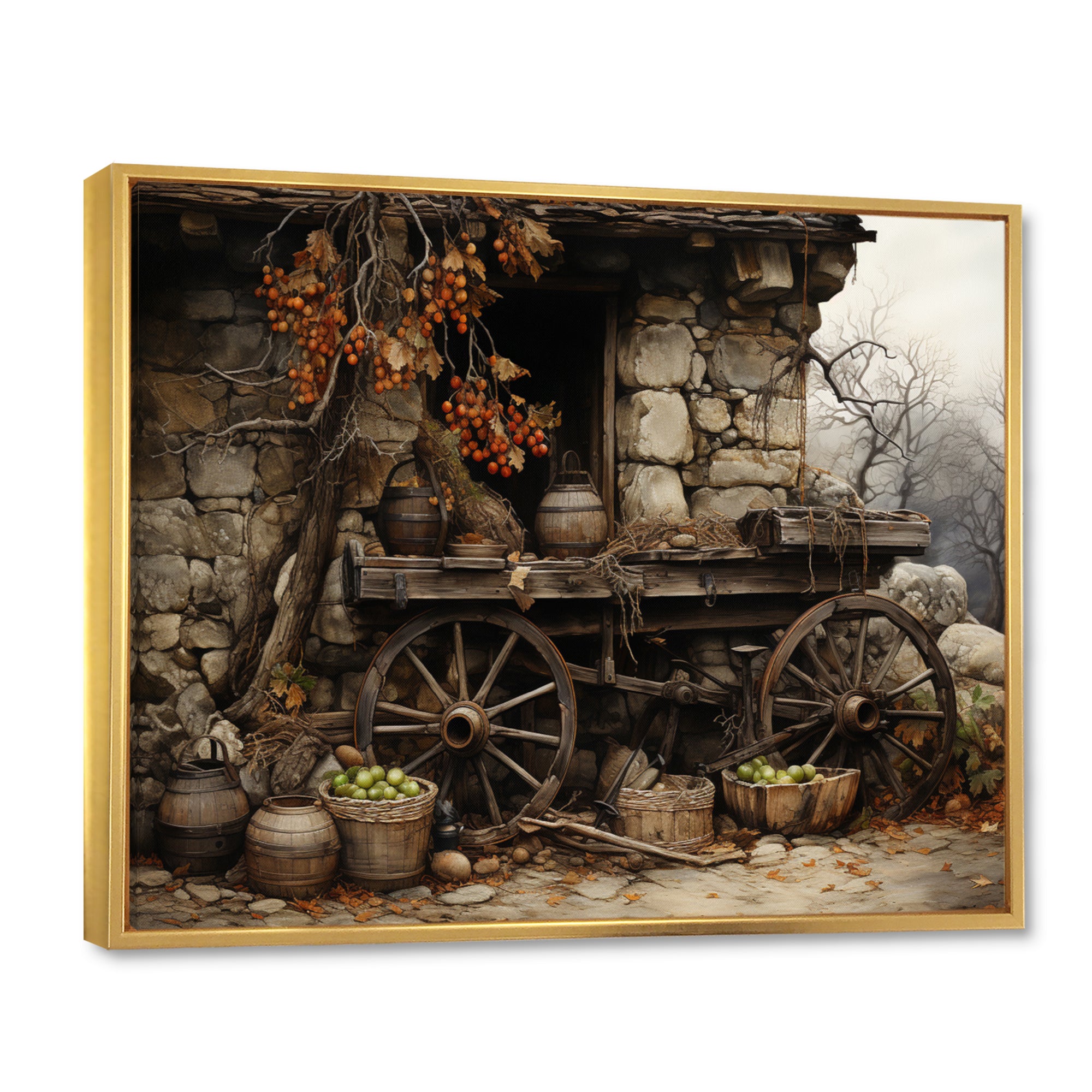 Old Cart  Chronicles - Old American Cart Canvas Wall Art