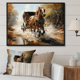 Old Cart  In Motion I - Old American Cart Canvas Wall Art