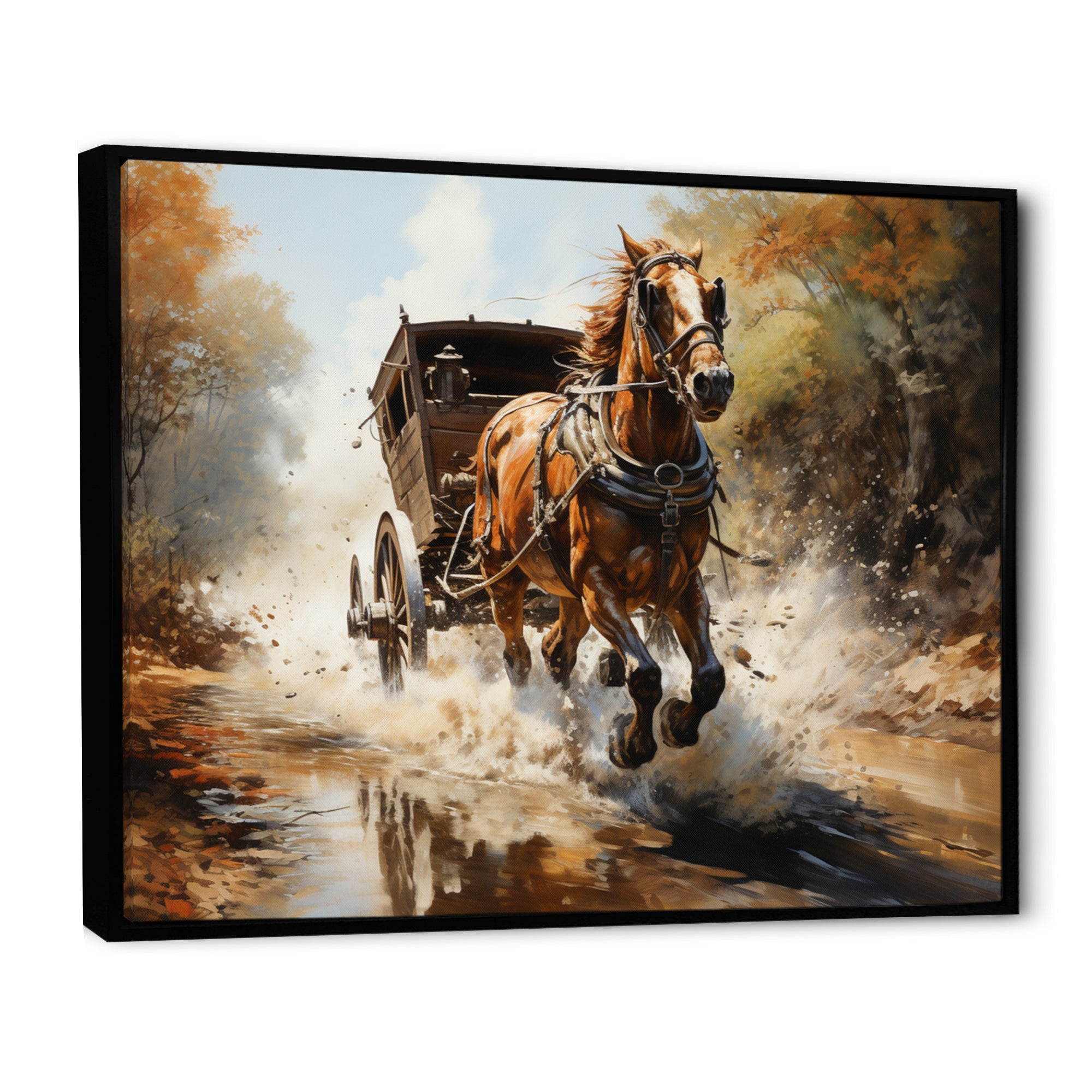 Old Cart  In Motion I - Old American Cart Canvas Wall Art
