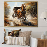 Old Cart  In Motion I - Old American Cart Canvas Wall Art