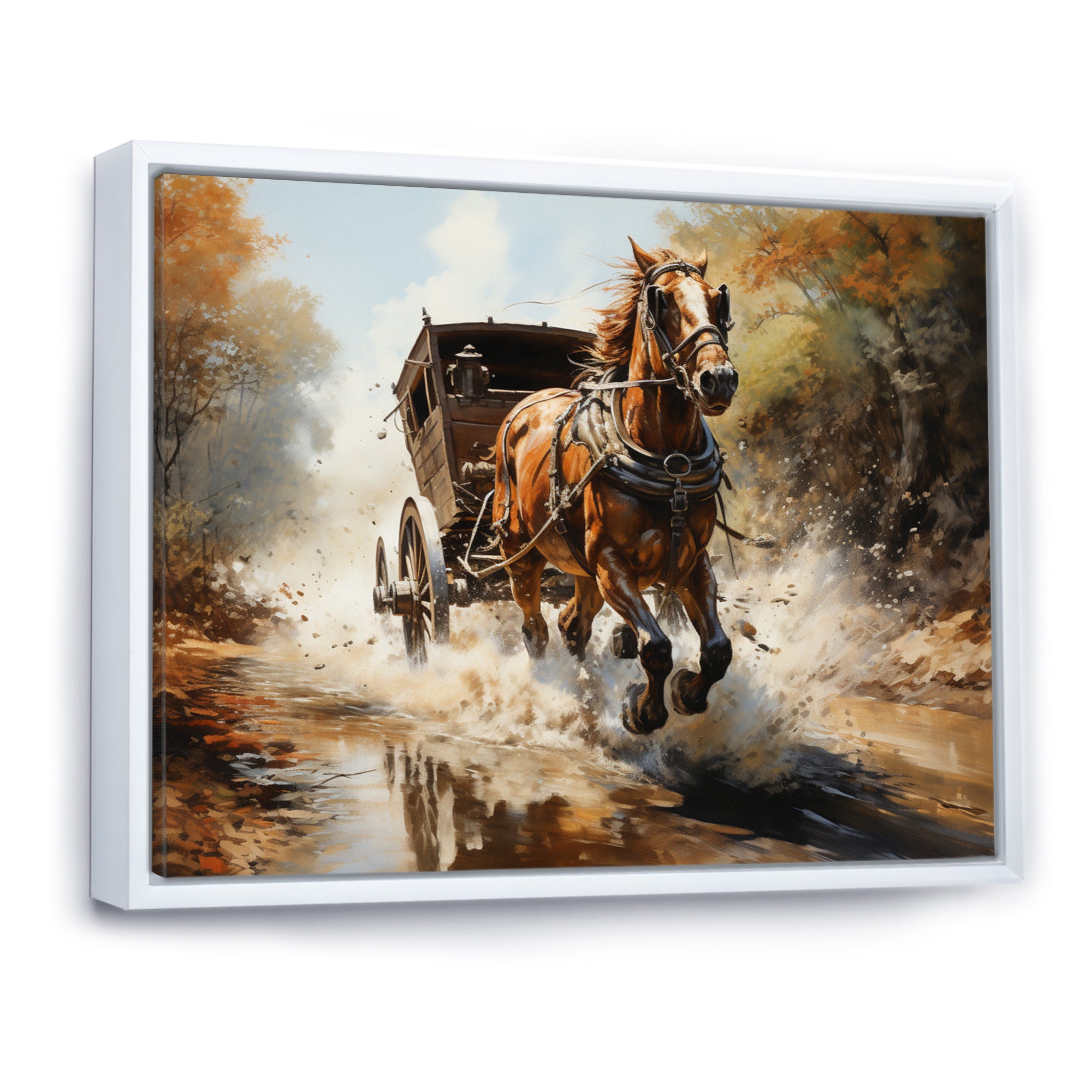 Old Cart  In Motion I - Old American Cart Canvas Wall Art