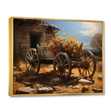 Brown Old Cart  Legacy I - Old American Cart Canvas Wall Art