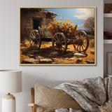 Brown Old Cart  Legacy I - Old American Cart Canvas Wall Art